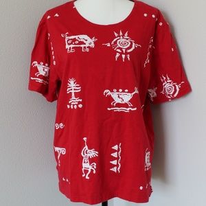 Vintage Red Graphic Short Sleeve Tee